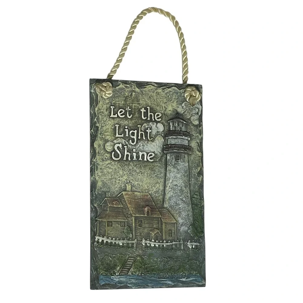 Coastal Lighthouse Wall Decor Let The Light Shine‎ Nautical Home Hanging